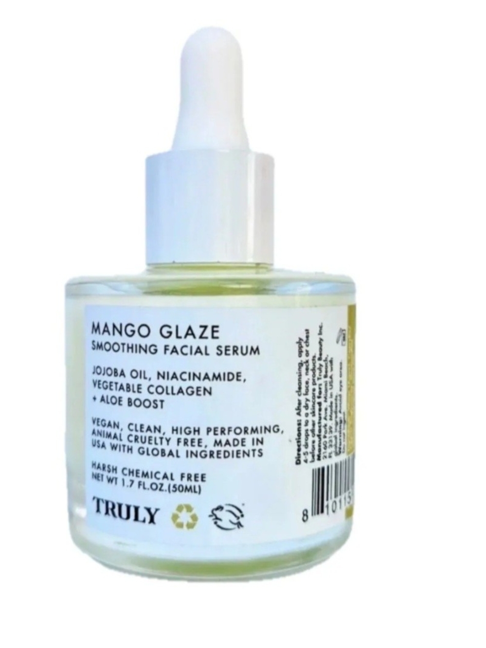 TRULY Mango Glaze Smoothing Facial Serum - pale yellow & white
